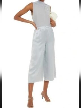 Theory Fluid Pull-On Silk Lined Pants In Mist Blue Small NWOT